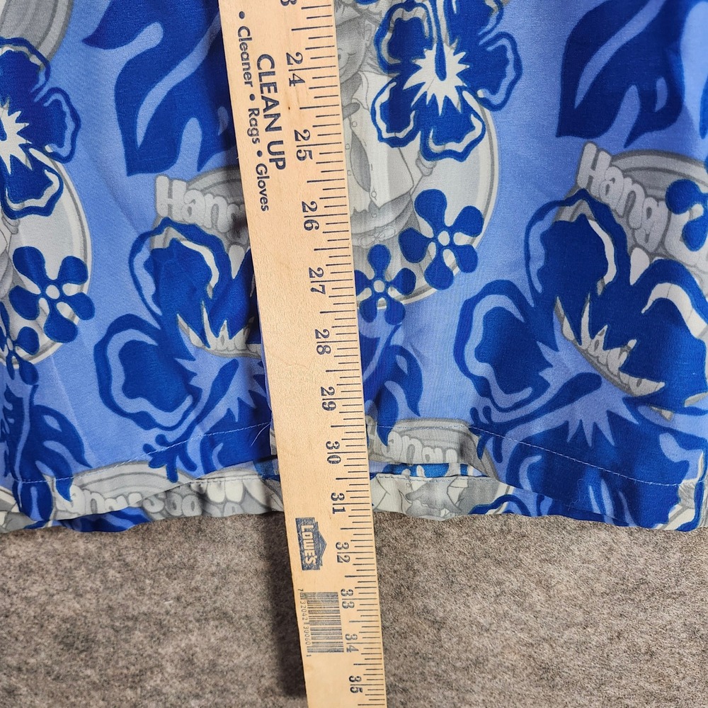VTG Pineapple Connection Men XL Hawaiian‎ Shirt Aloha Blue Floral Hang Loose 90s - Picture 4 of 10